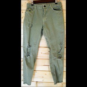 Zara Basic Vintage Denim Distressed Jeans Women 2